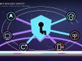 Conceptual illustration of passkey rollout safety with a central passkey shield and controls for user account, device boundary, recovery, admin protection, shared account cleanup, and offboarding.