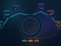 Six-part Google Analytics measurement contract orbiting a central decision lens